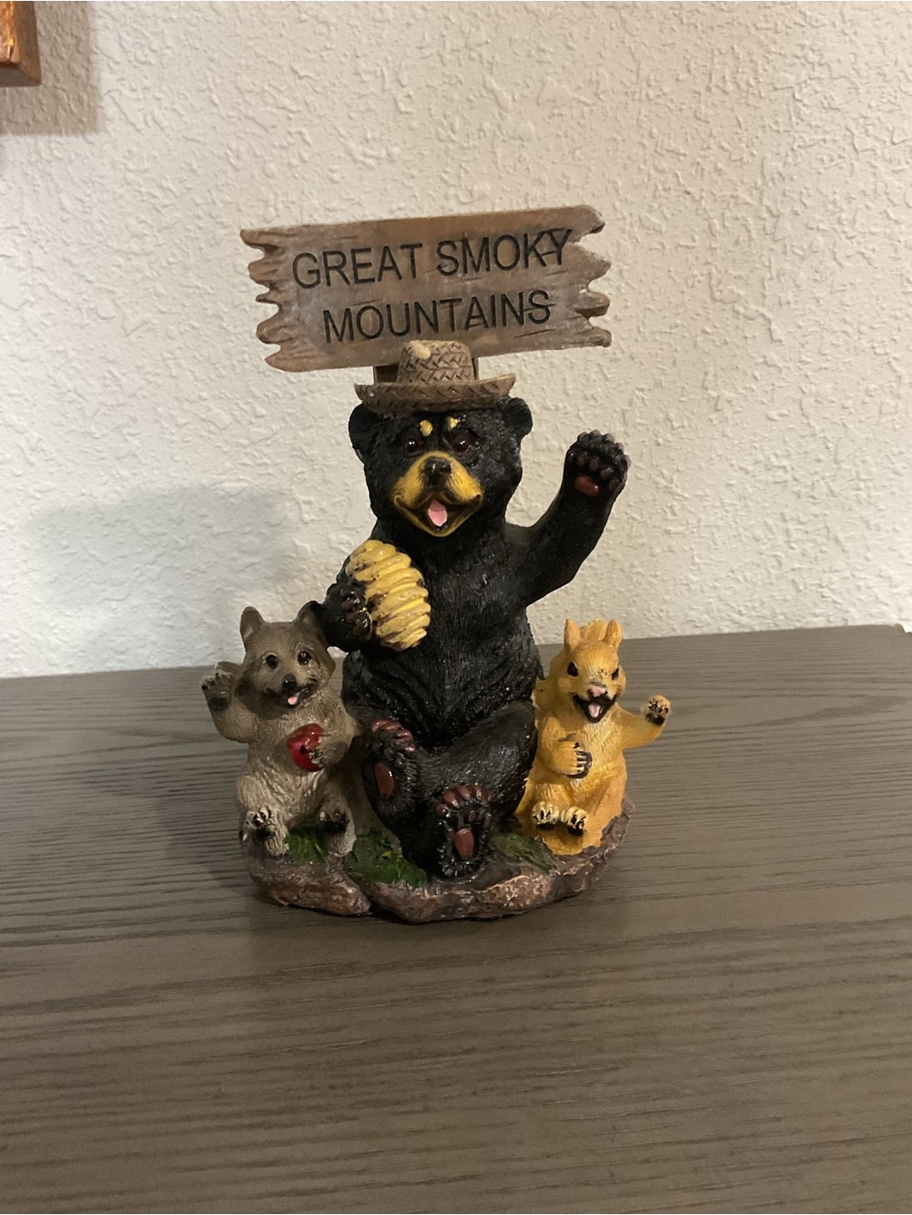 Great Smoky Mountains Bear Figurine Trio - Black, Brown, Yellow